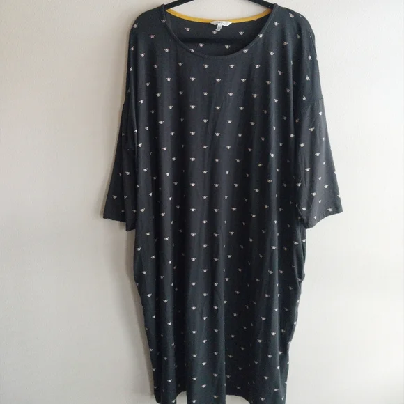 Joules | Dresses | Joules Black And Cream Bee Print 34 Sleeve Midi Dress |  Poshmark